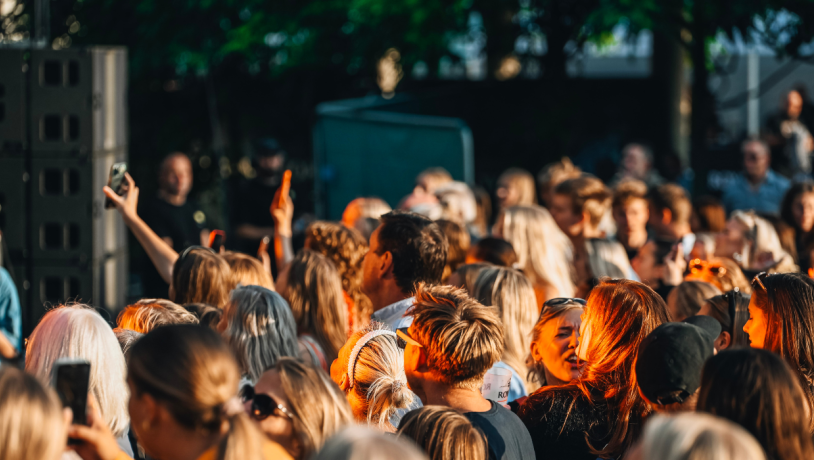 Menschen bei einem Konzert im Stadtpark