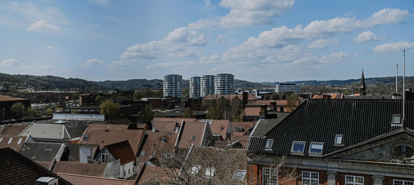 Udsigt over Vejle fra byens tage