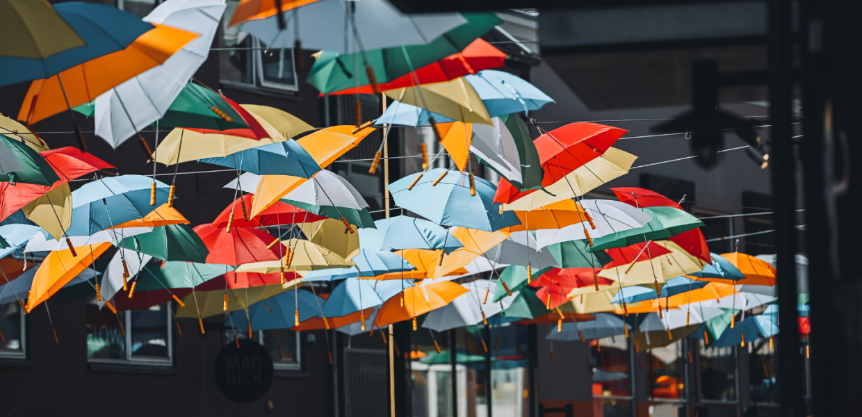Die Regenschirme in Vejle Midtpunkt