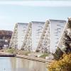 Bølgen og havnefronten set fra Nørreskoven om efteråret