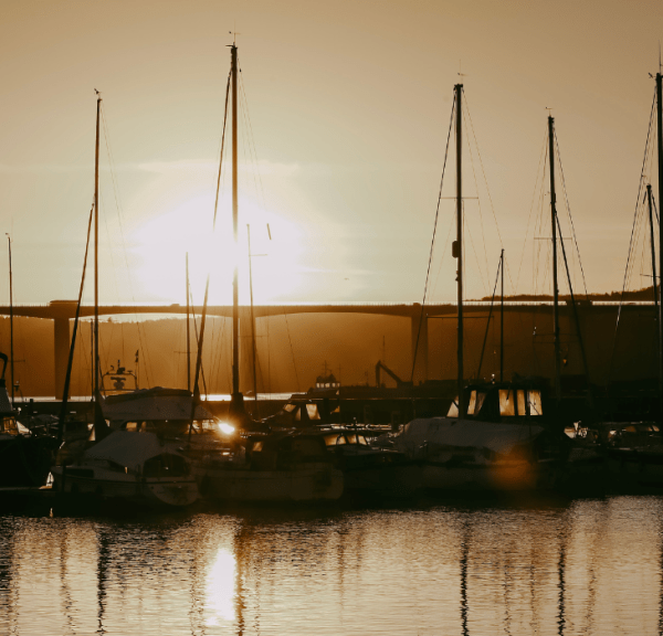 Solopgang ved Vejle Lystbådehavn