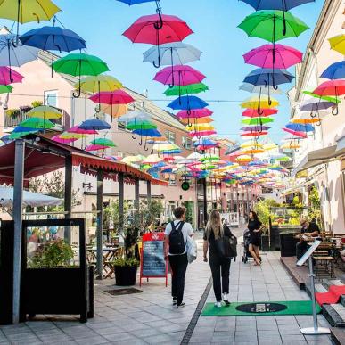 Die Schirme im Vejle Midtpunkt