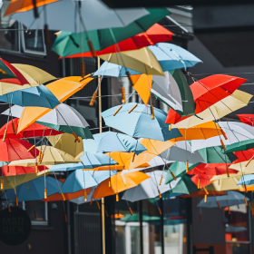 Die Regenschirme in Vejle Midtpunkt